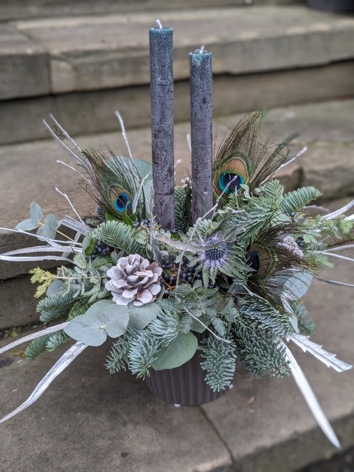 Blue Spruce Candle Arrangement